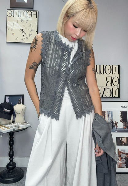 Lace vest jacket