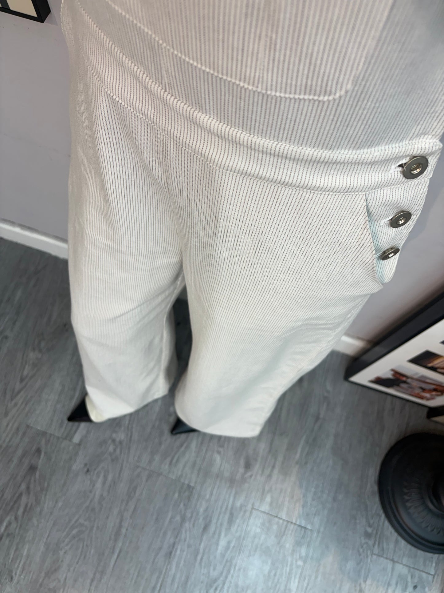 (-30%)striped cotton jumpsuit #00789