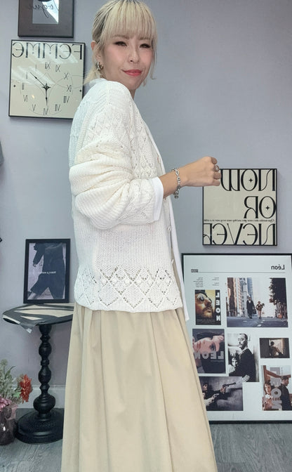 (-30% off)Red line bottom knit cardigan