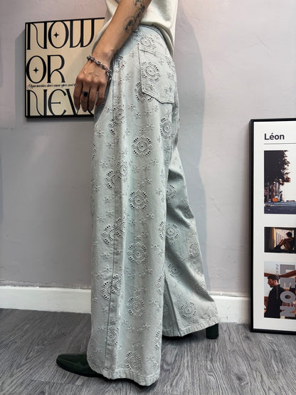 Embroidery loose pants #00629