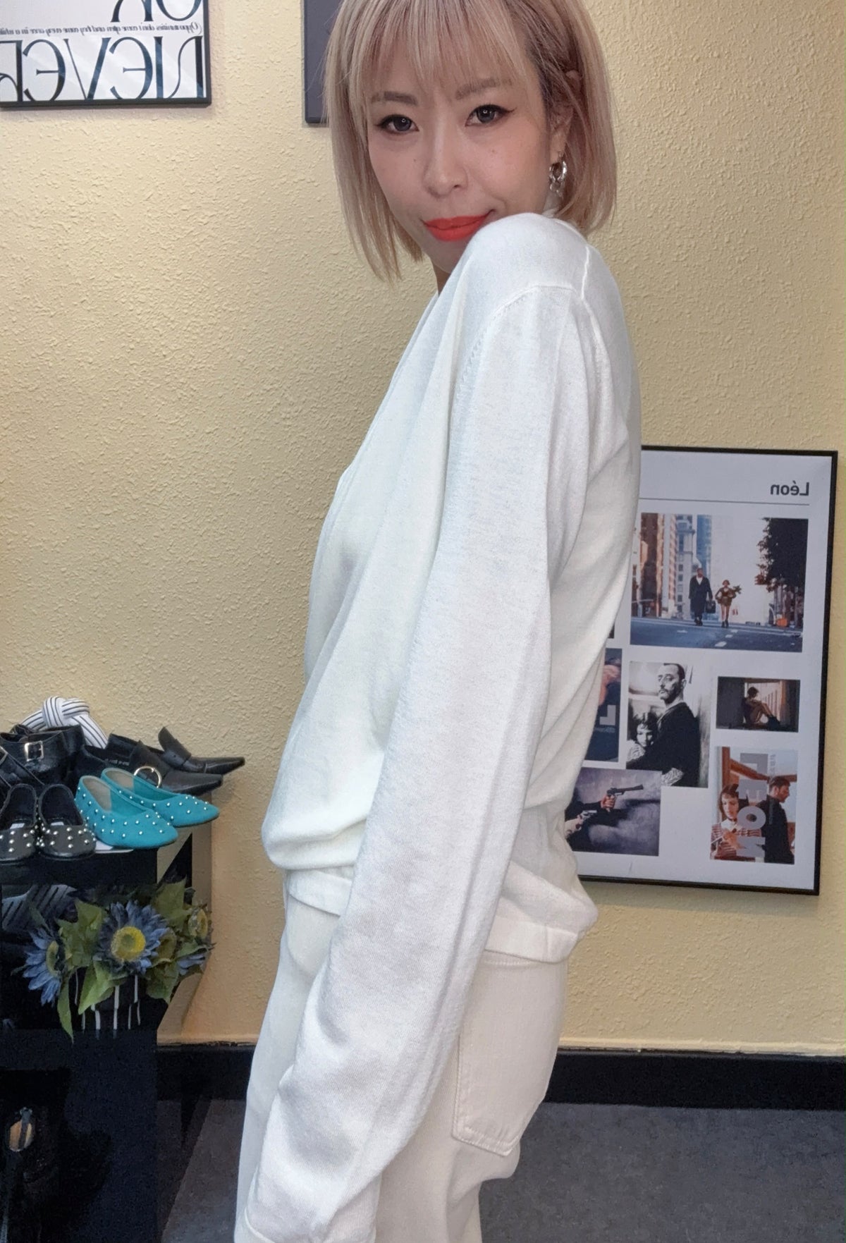 Deep v softy knitted top #00962
