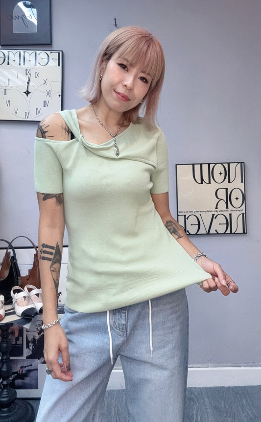 (-30% Off)One shoulder Knitted Top