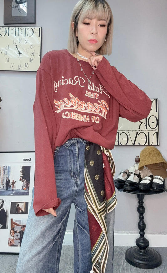 Fake two pieces short sweater #00311