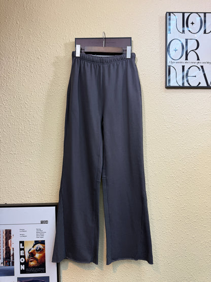 Side waffle hem cotton pants #00964
