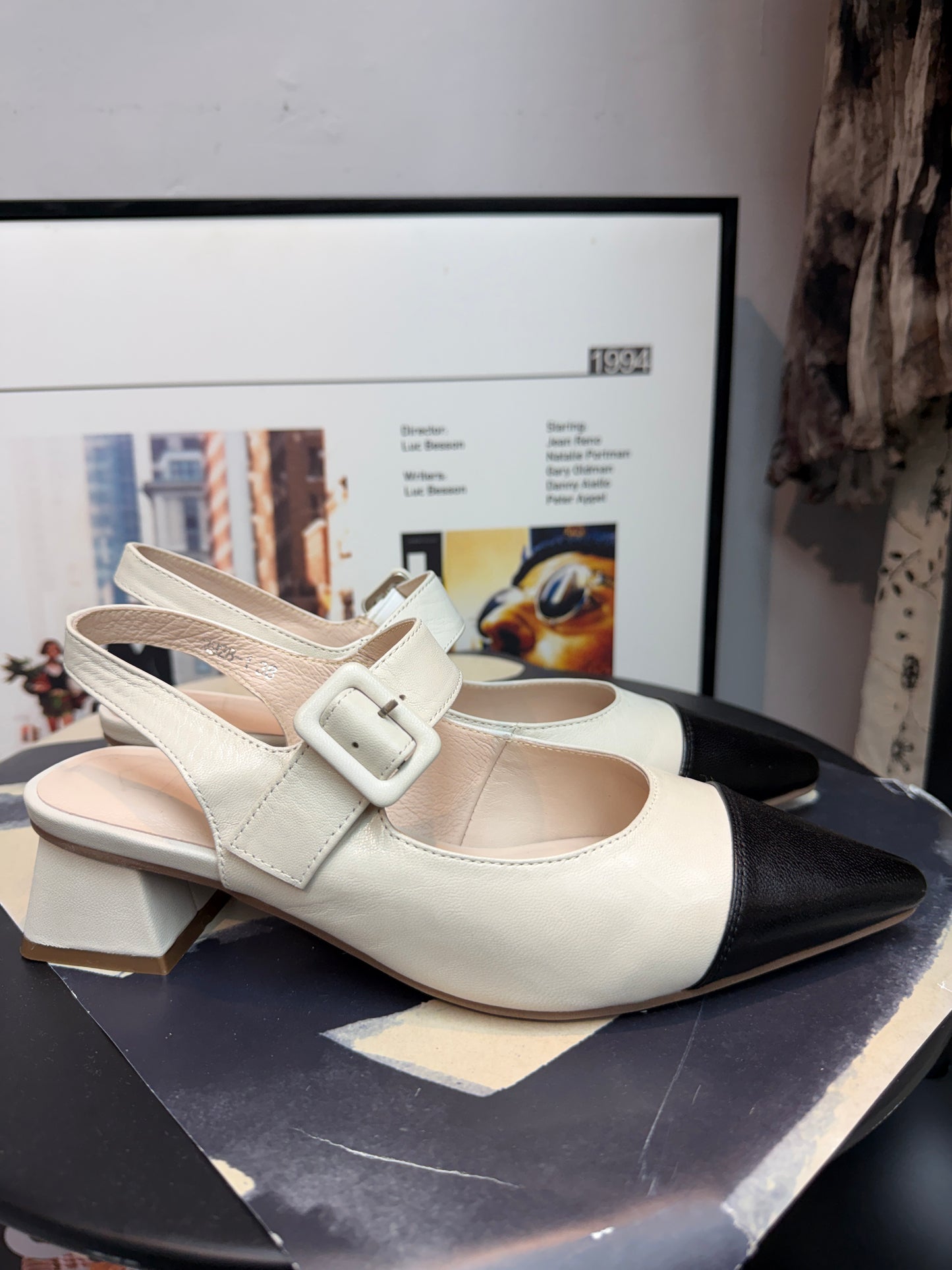 Two tone slingbacks
