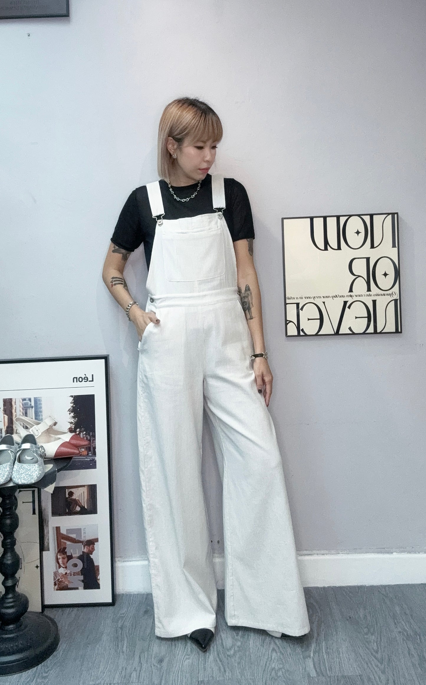 (-30%)striped cotton jumpsuit #00789