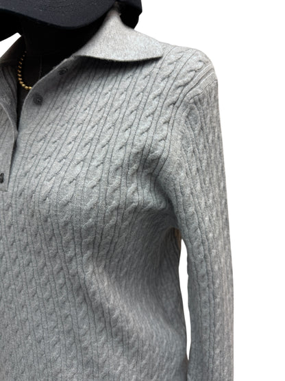 Silk X knit polo top