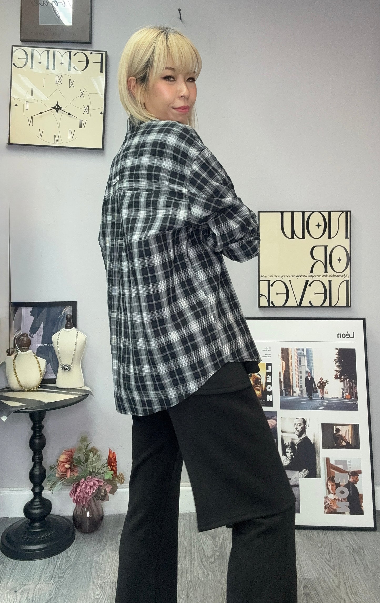 Black and white Grid Shirt