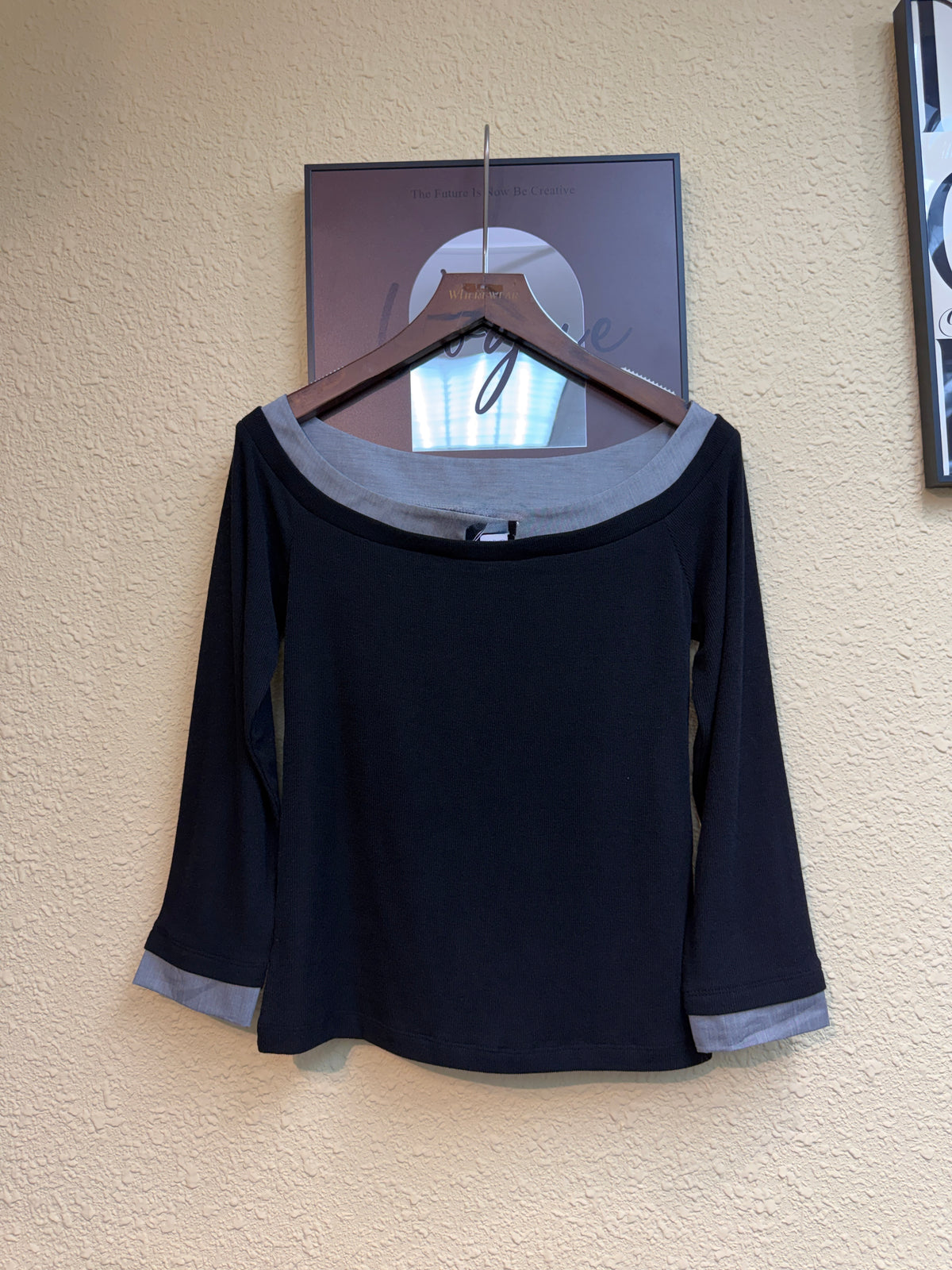 Double big collar top #00869