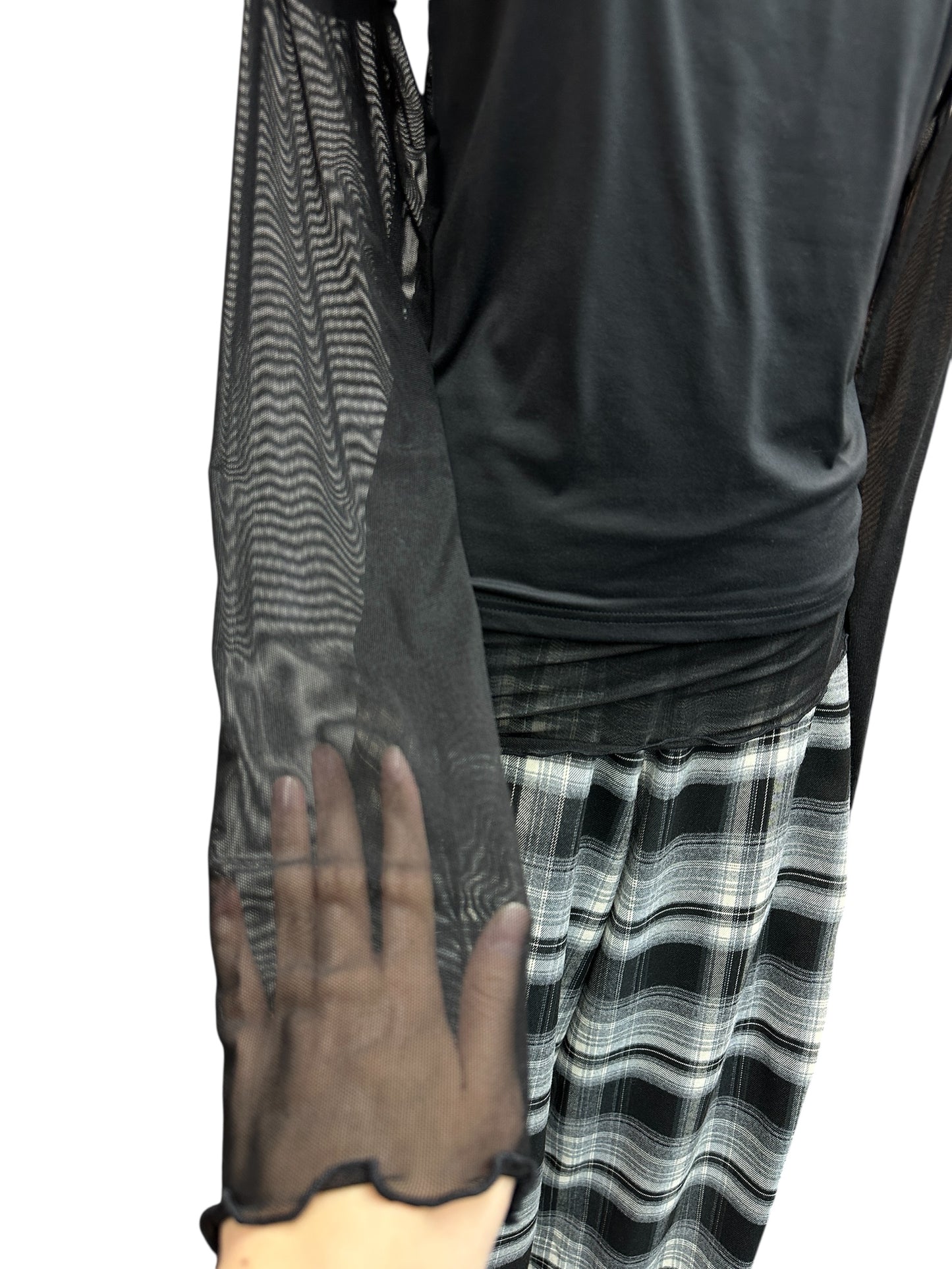 Mesh X  fake two piece  tee