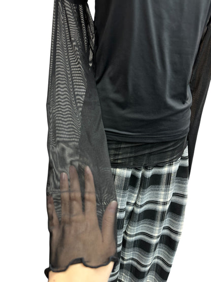 Mesh X  fake two piece  tee