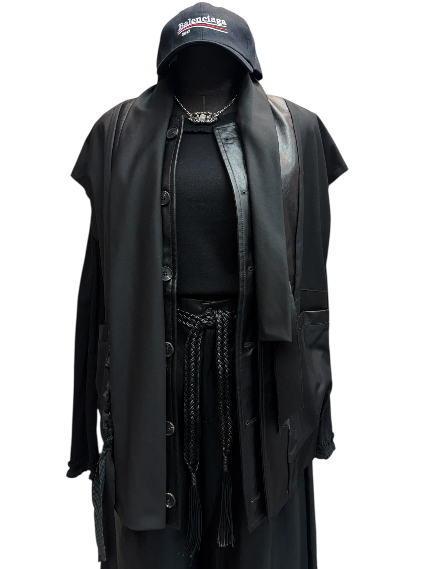 Two tone leather vest jacket