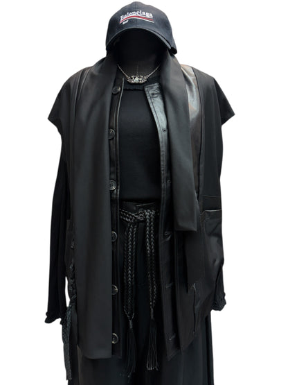 Two tone leather vest jacket