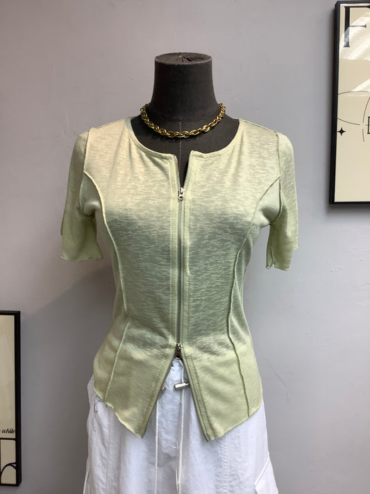 (-30%)cotton zip top