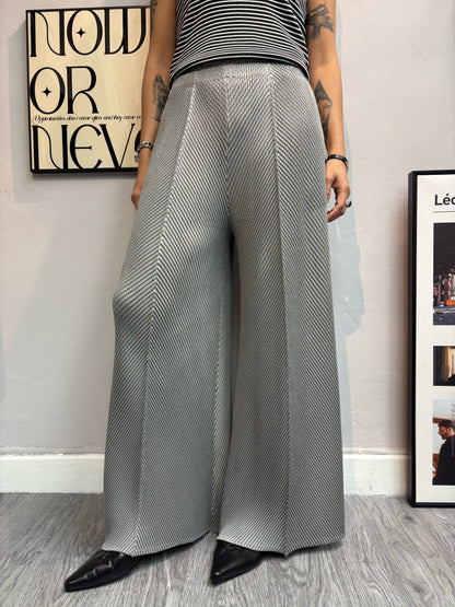 Embossed wide leg pants #00711