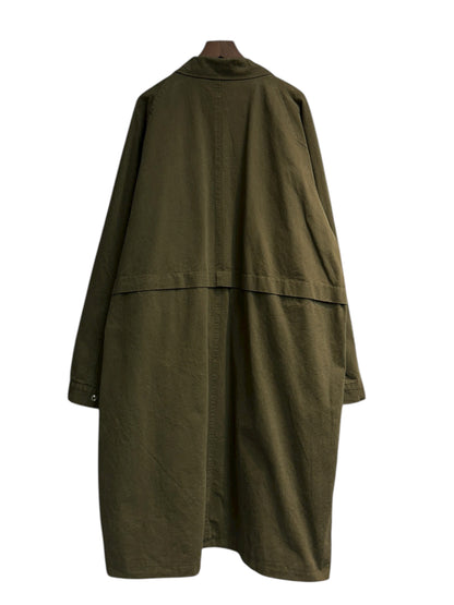 Plain zip long jacket #00053