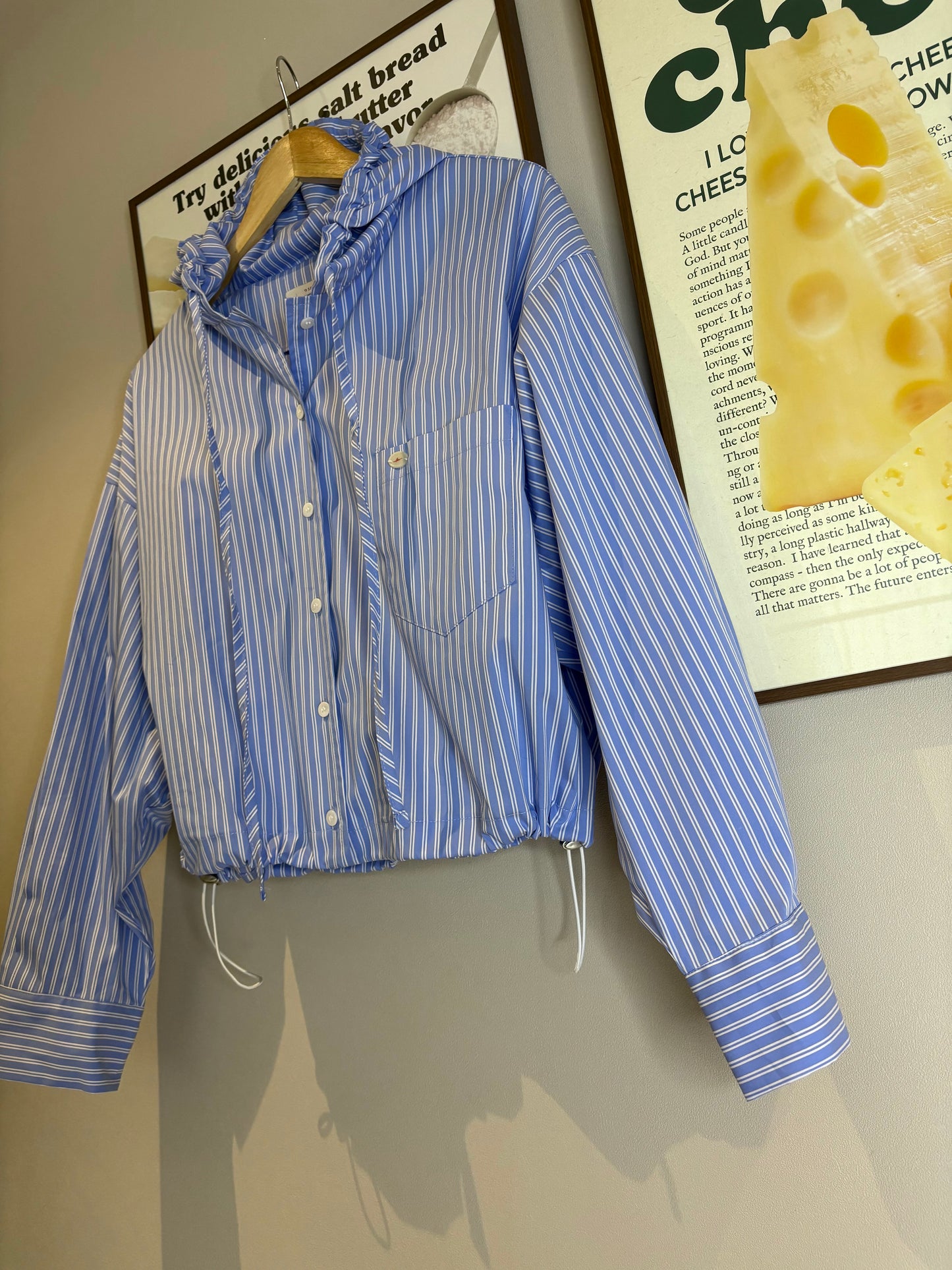 with hat striped shirt