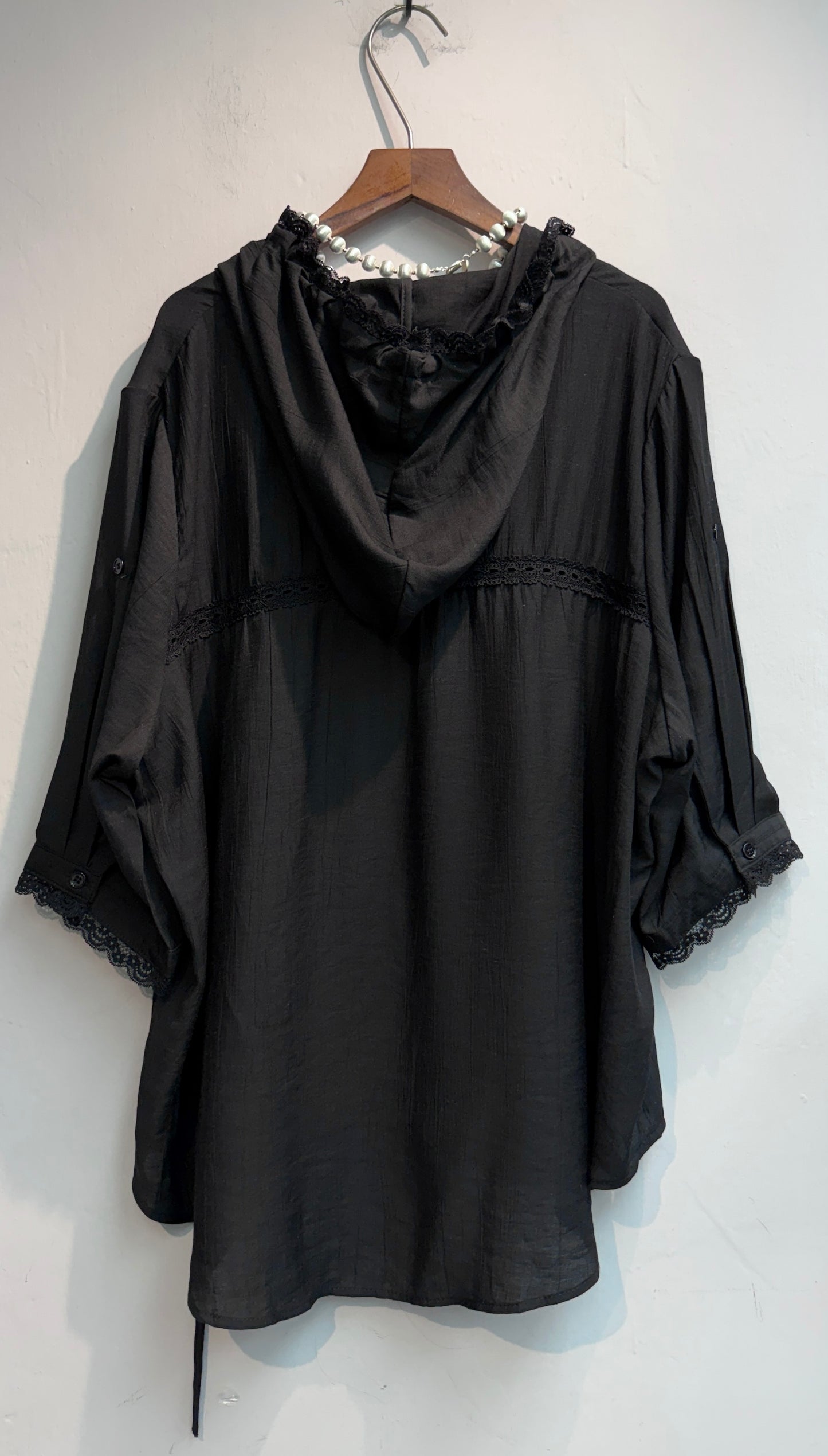 With hat lace trim short sleeves outer #00654