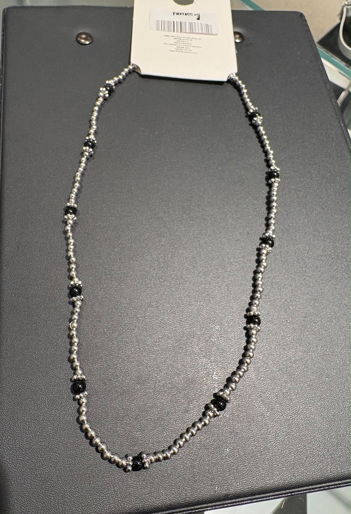 Black accent beaded necklace #ass003