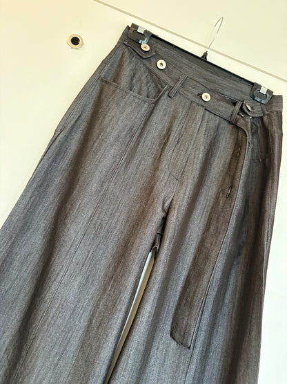 With half belt pants #00810