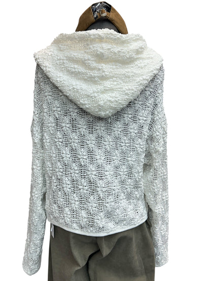 With hat full lace zip cardigan