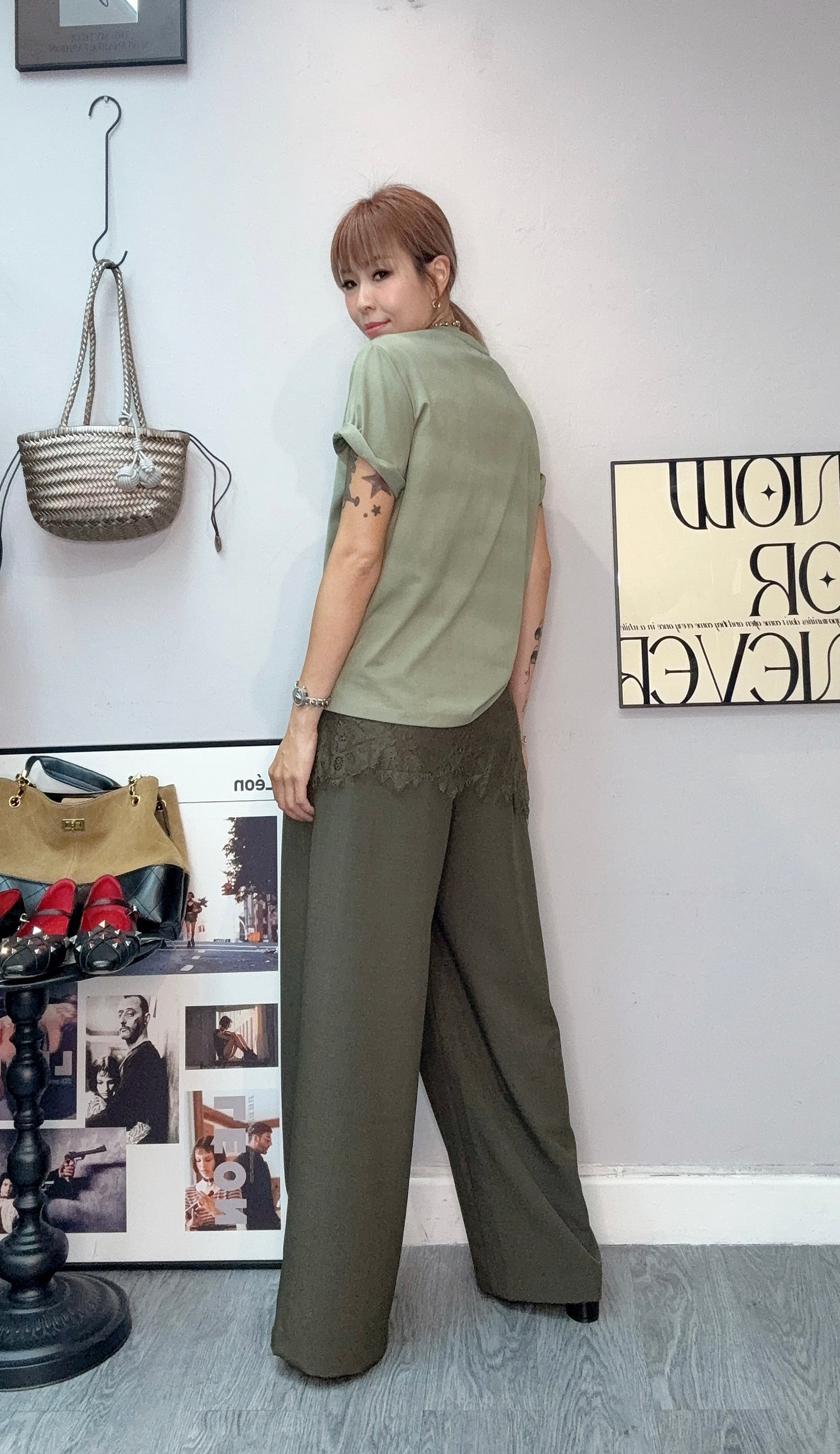 Embroidery with beads tee #00610