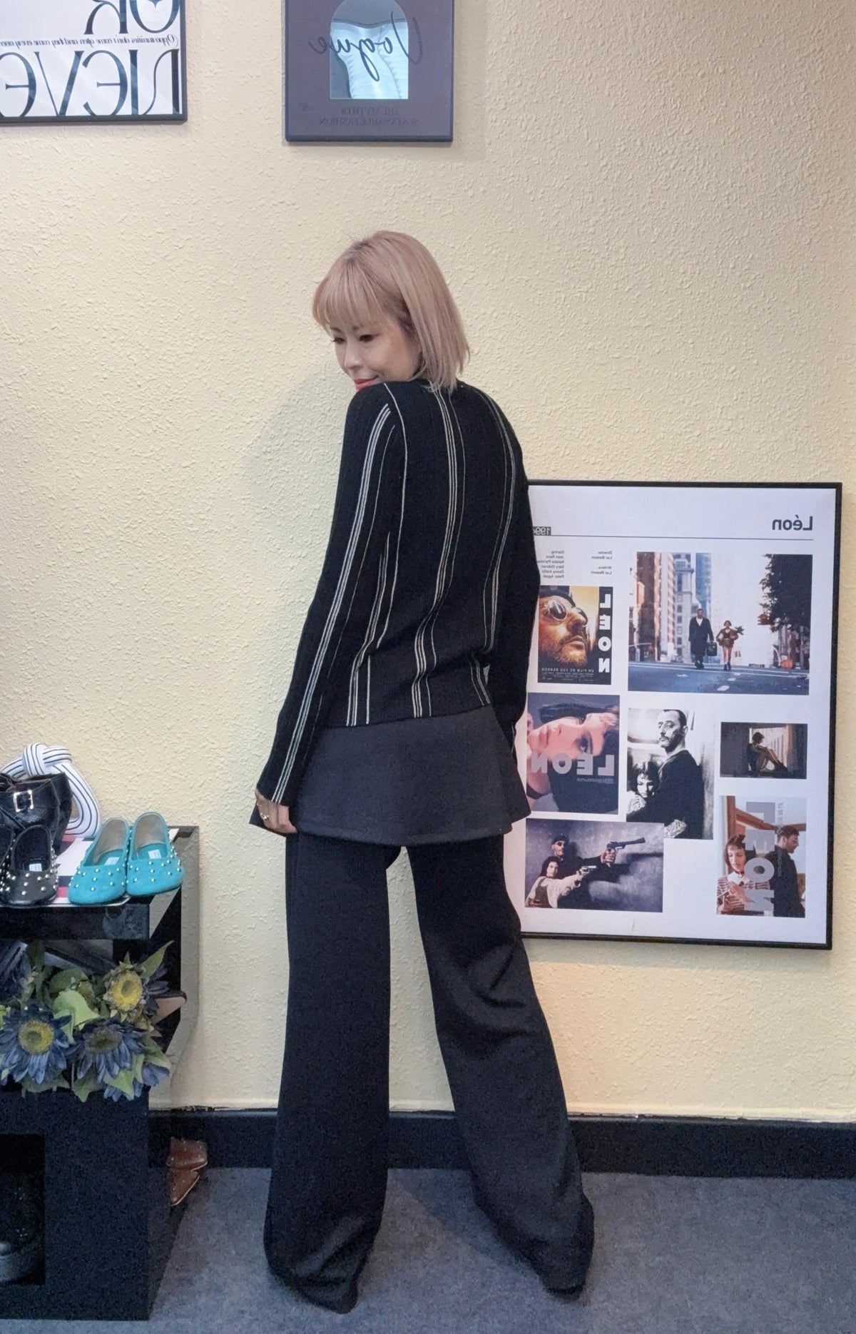 Straight line softy knitted top #00961