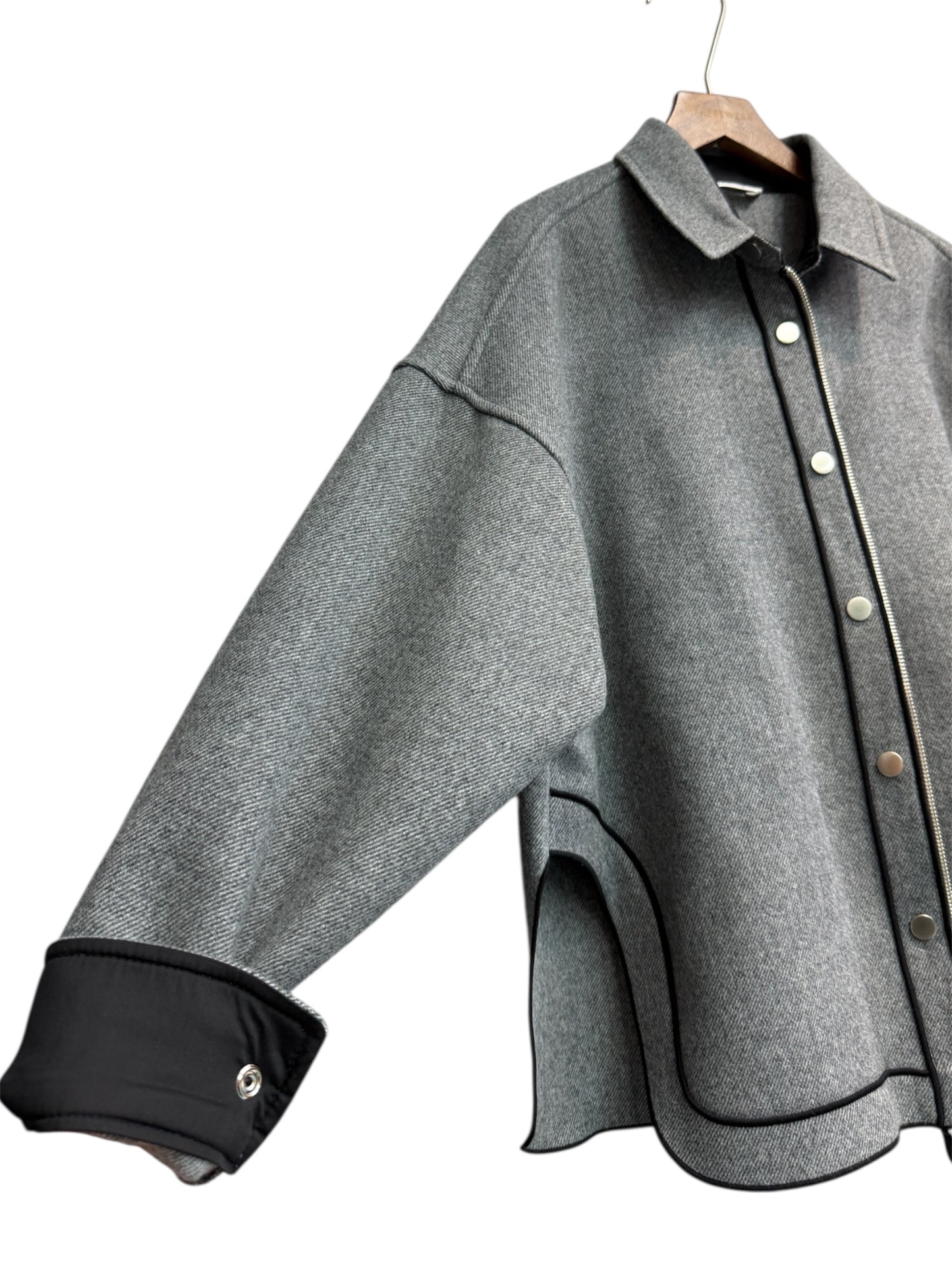 Shirt collar wool zip jacket #00030