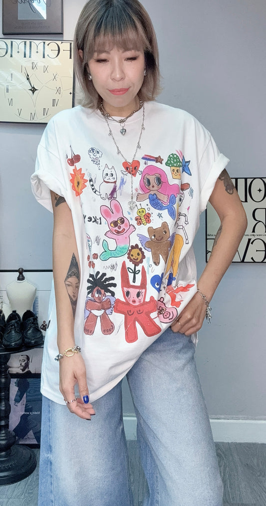 Cartoon loose tee #00401