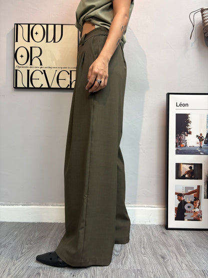 With lace scarf trousers#00644