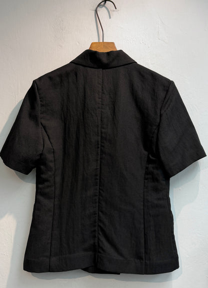 Plain short sleeves slim cut blazer #00611