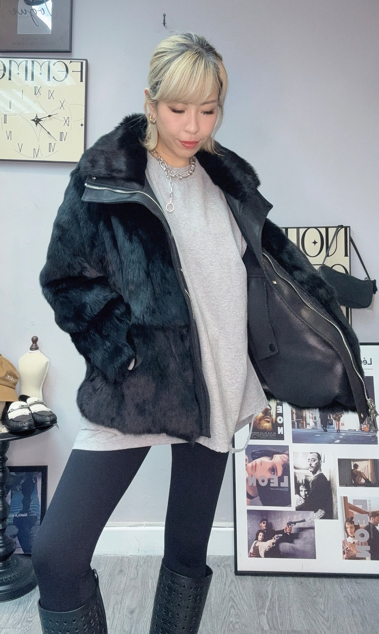 (-30% off)Two side suede fluffy jacket #00220