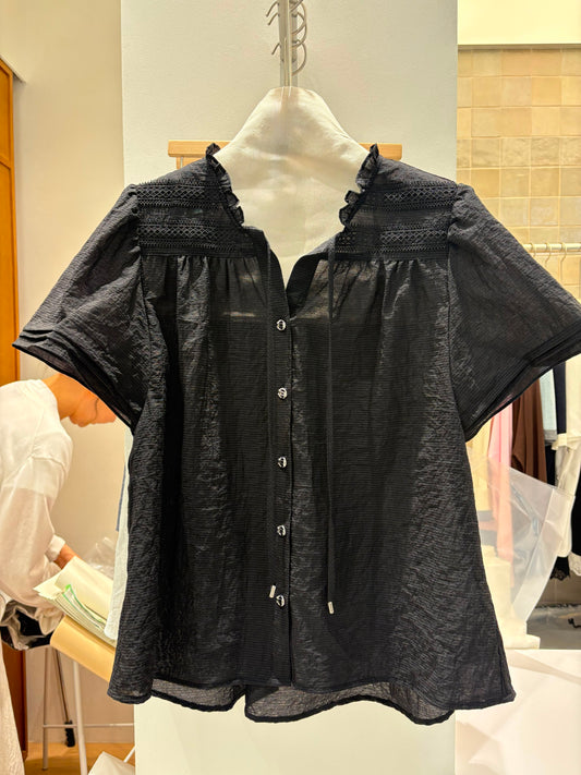 Frill collar shirt #00803