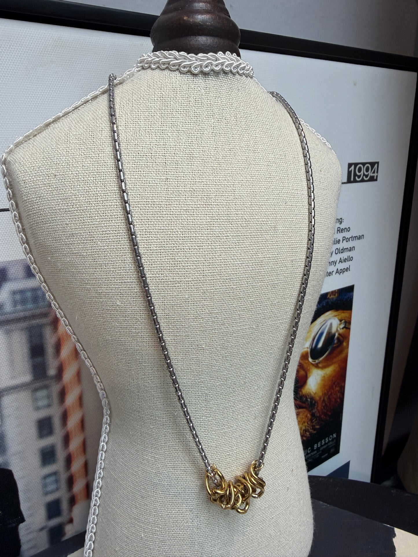 Gold buckle necklace