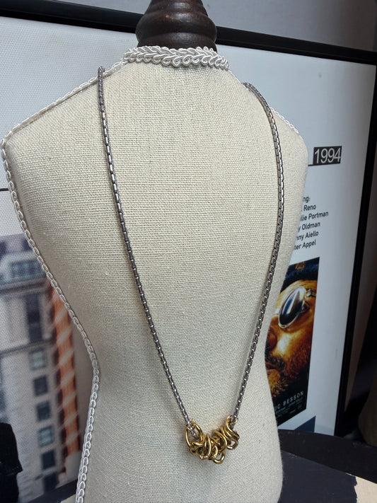 Gold buckle necklace