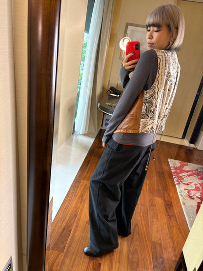 Ethnic X genuine leather vest jacket