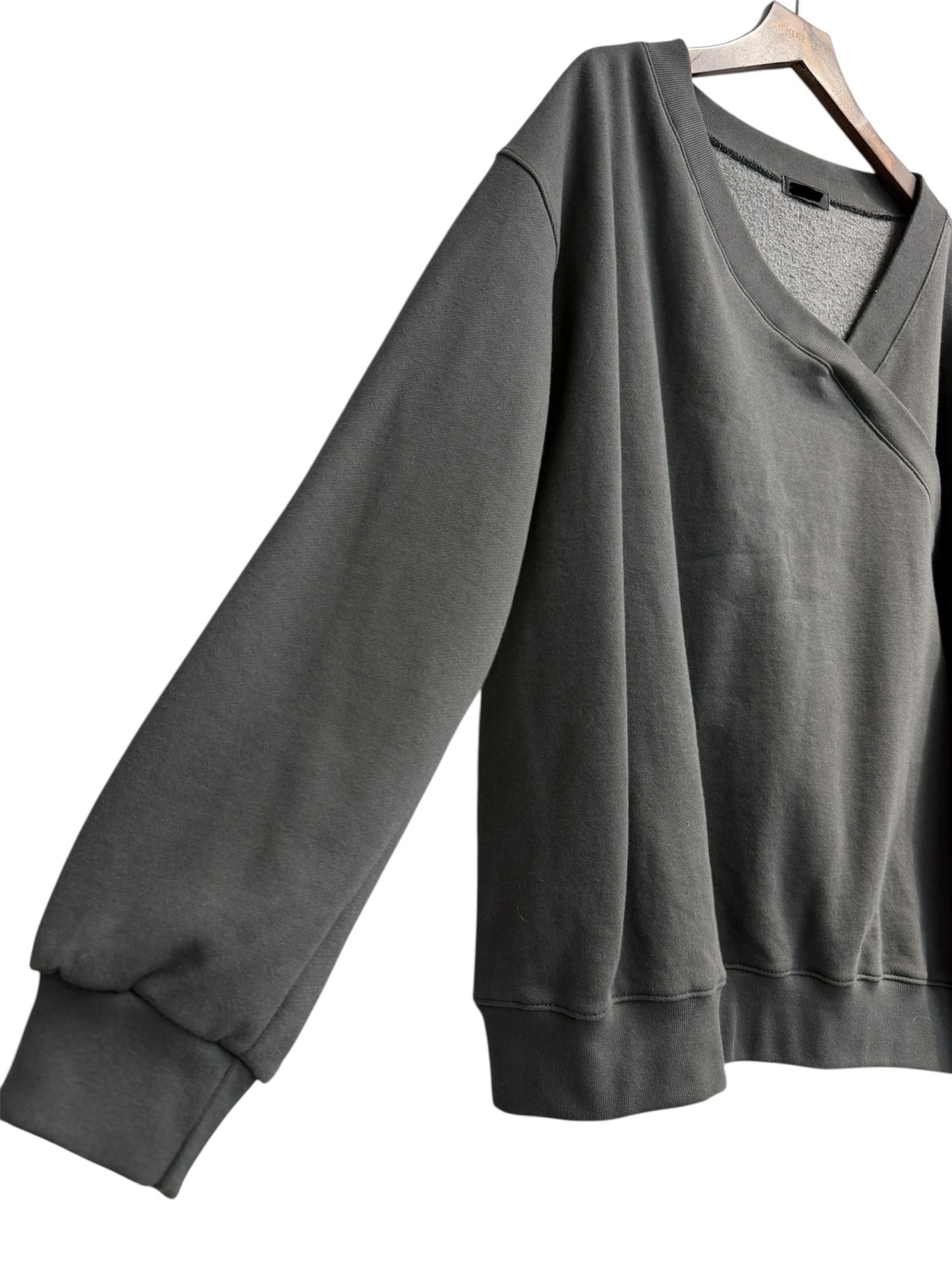 V neck fleece sweater #00058