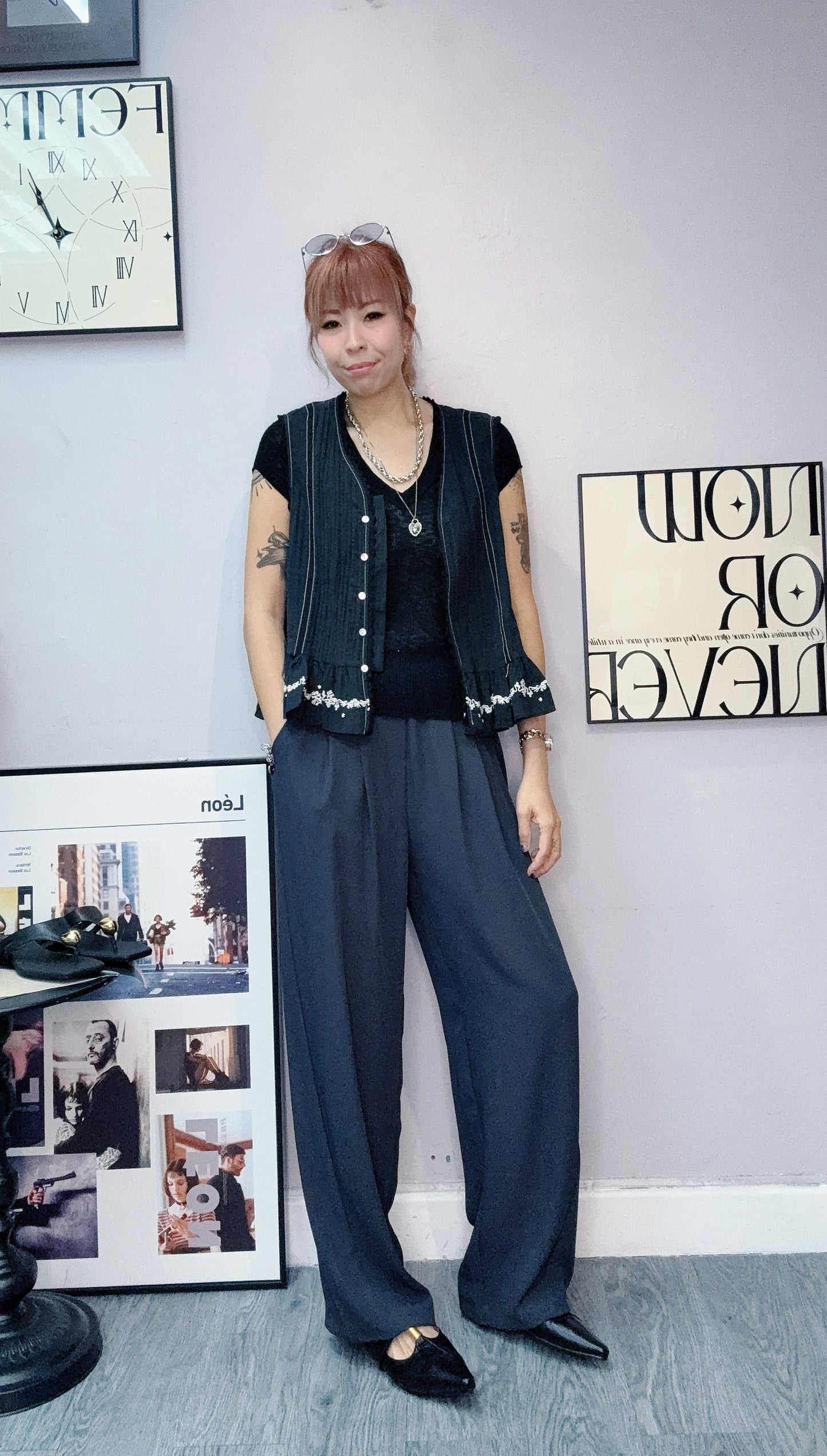 Stitch embroidery hem blouse #00627