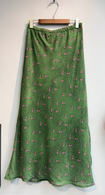 Floral pattern chiffon skirt #00685