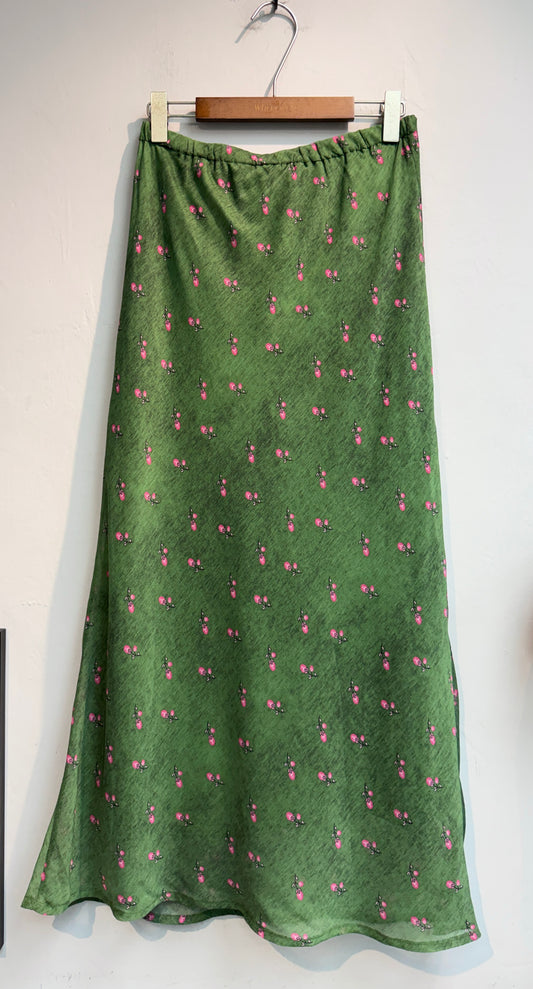 Floral pattern chiffon skirt #00685