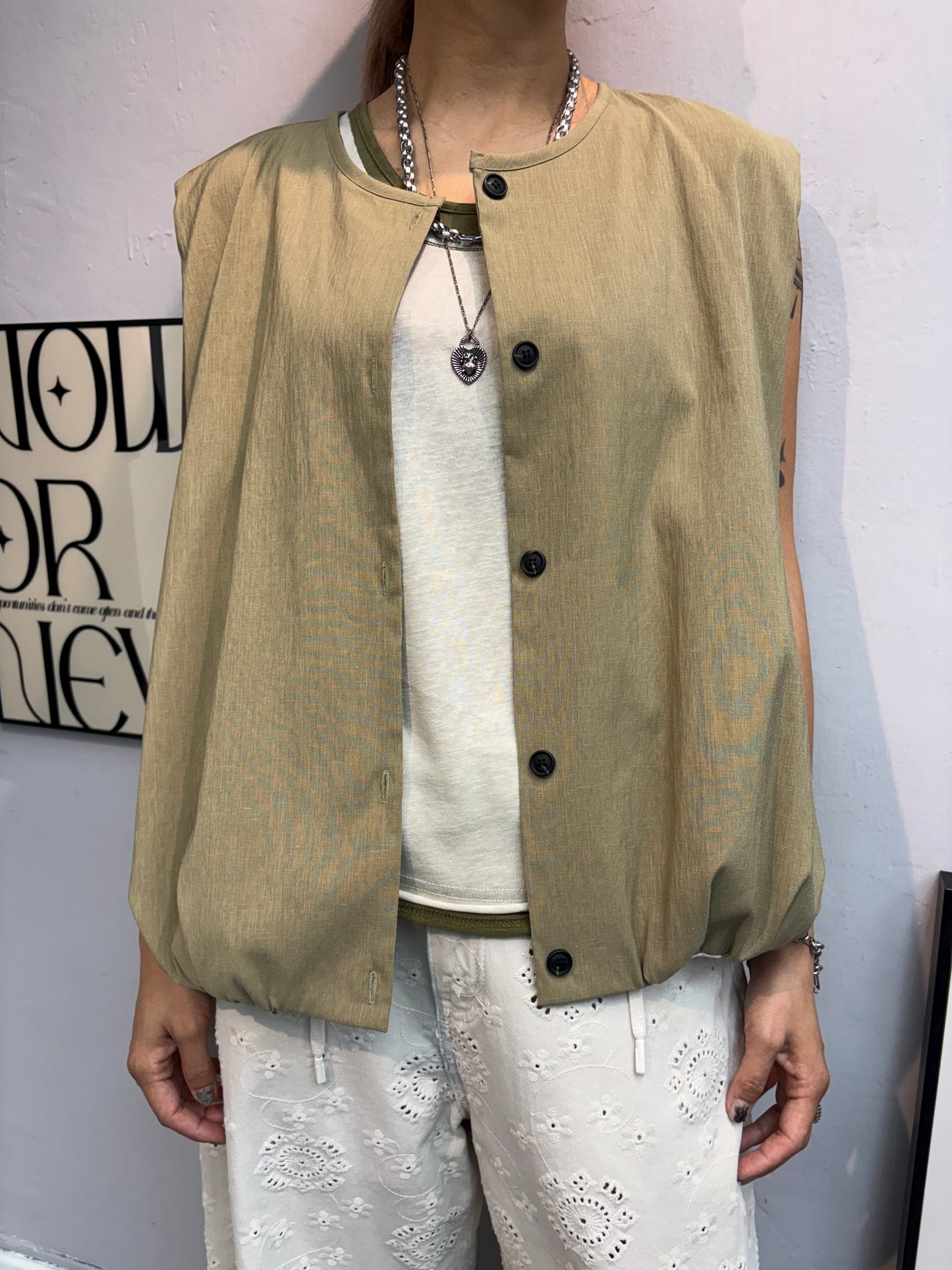 Puff hem tank outer #00630