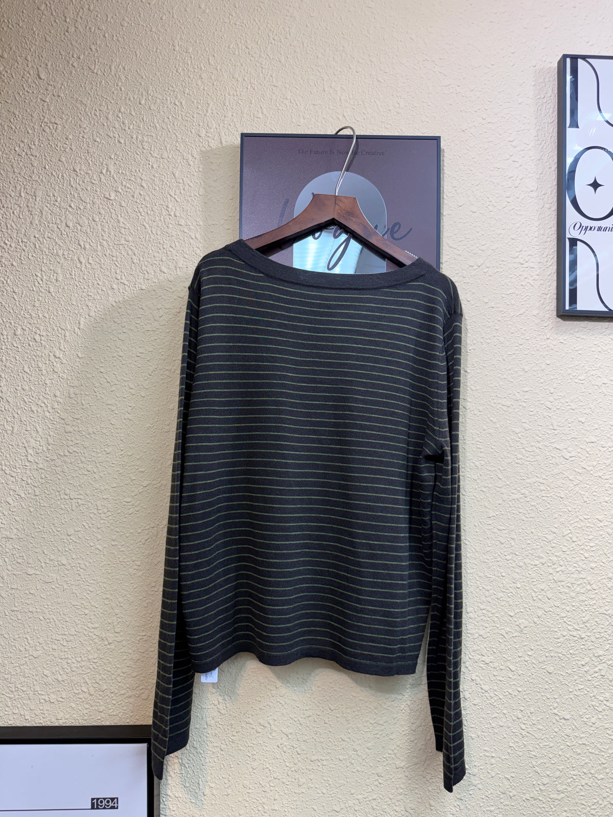 Striped black logo knitted top #01026