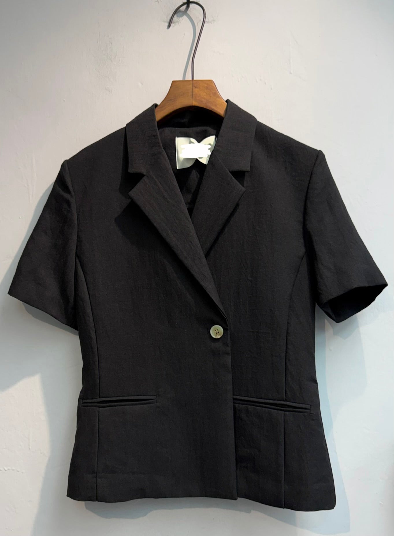 Plain short sleeves slim cut blazer #00611