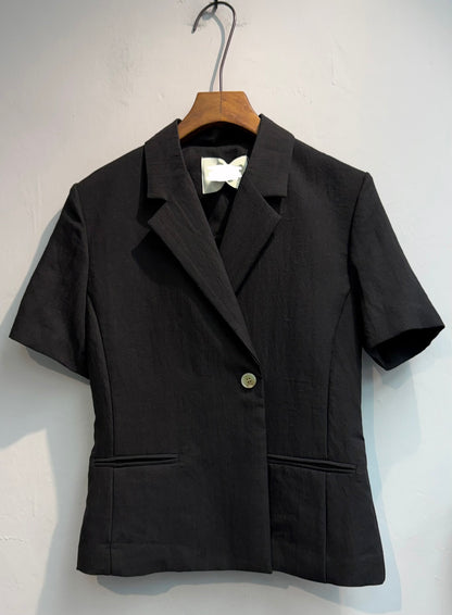 Plain short sleeves slim cut blazer #00611