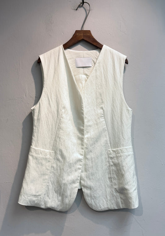 V neck side pocket vest outer #00565