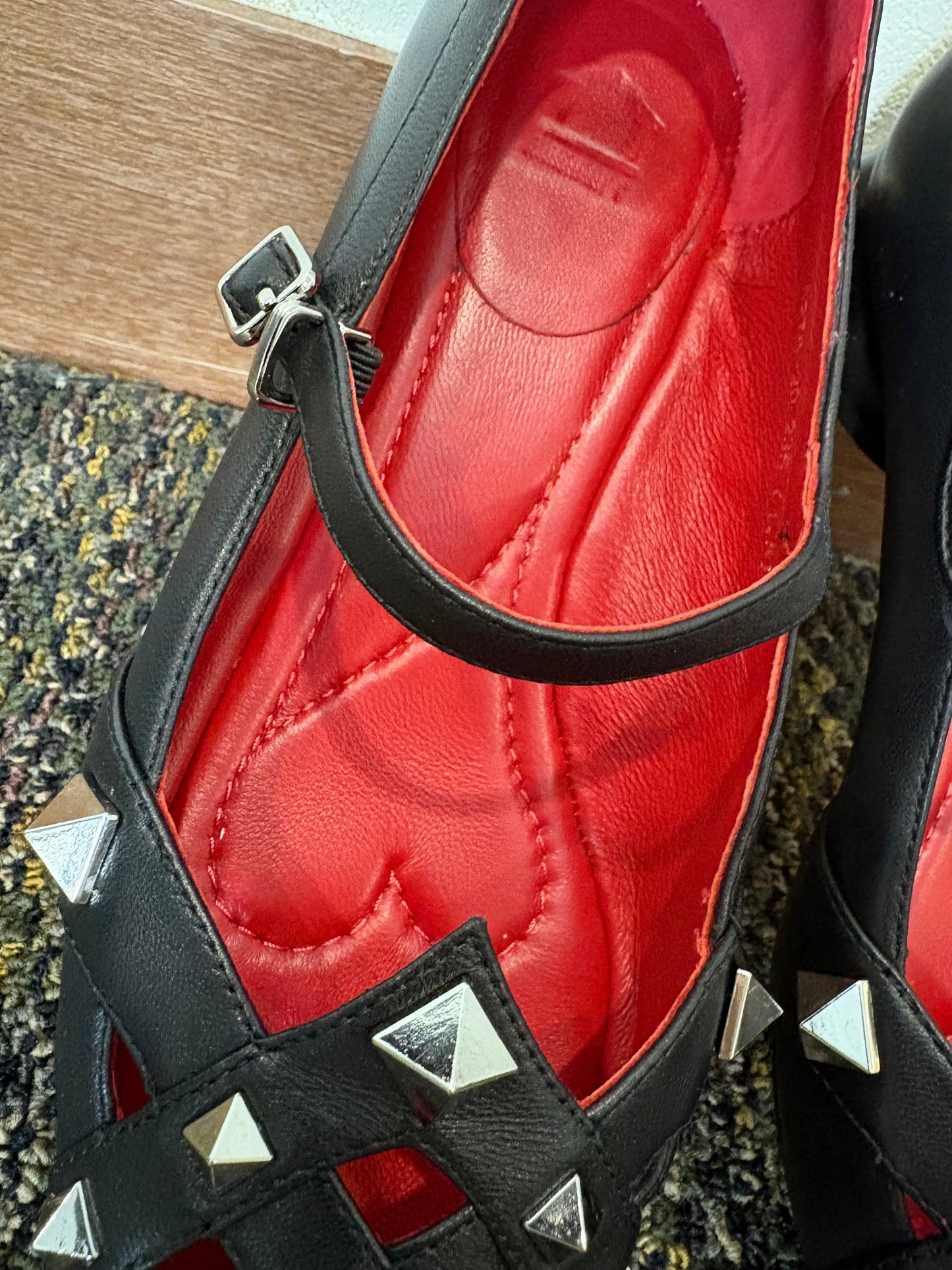 Calfskin Rockstud mary Janes
