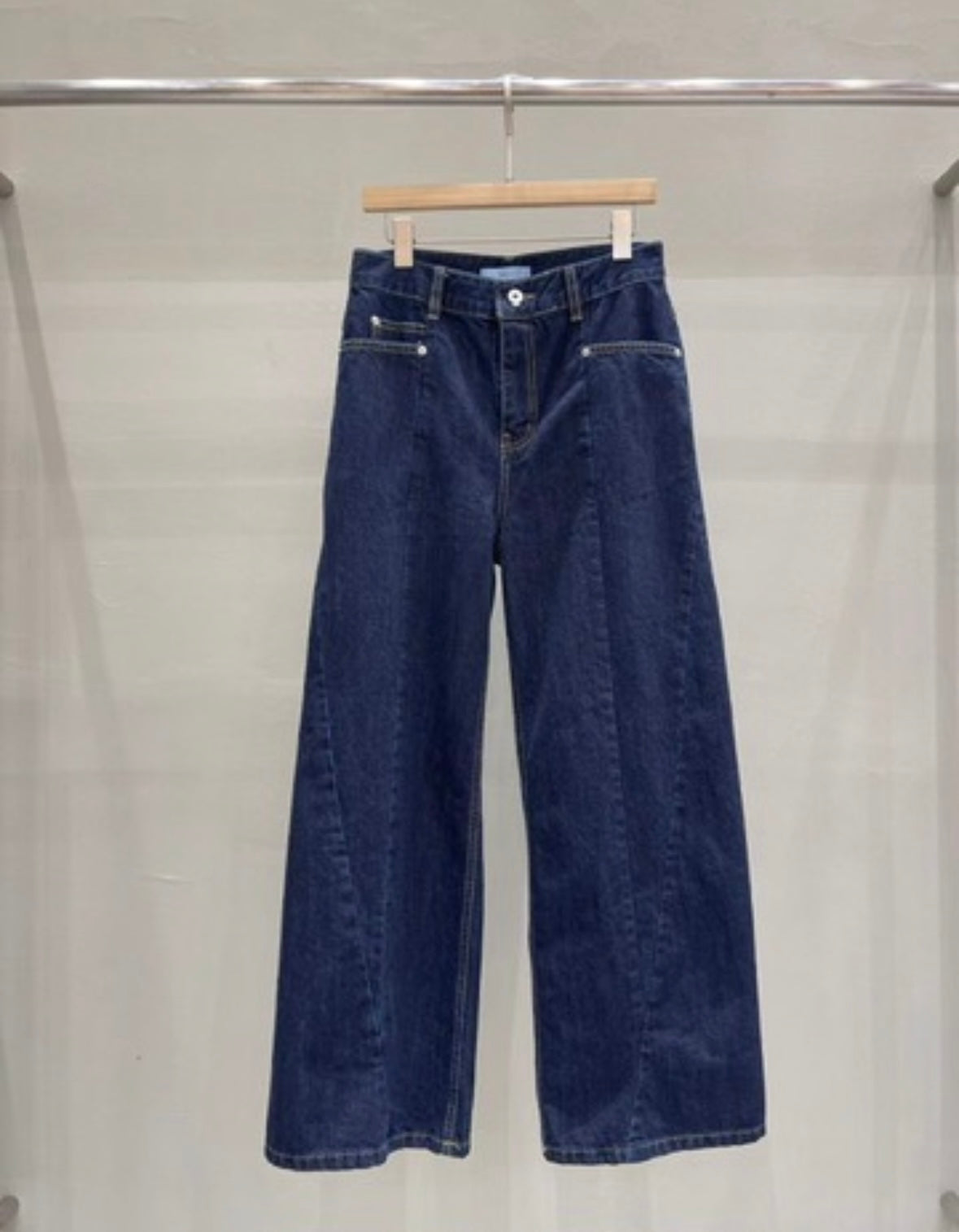 (-30%off)Brown line straight jeans