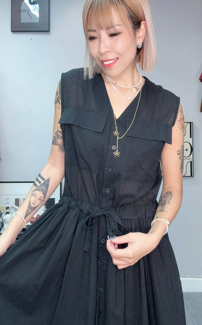 (-30%)Front pockets tank one piece #00783