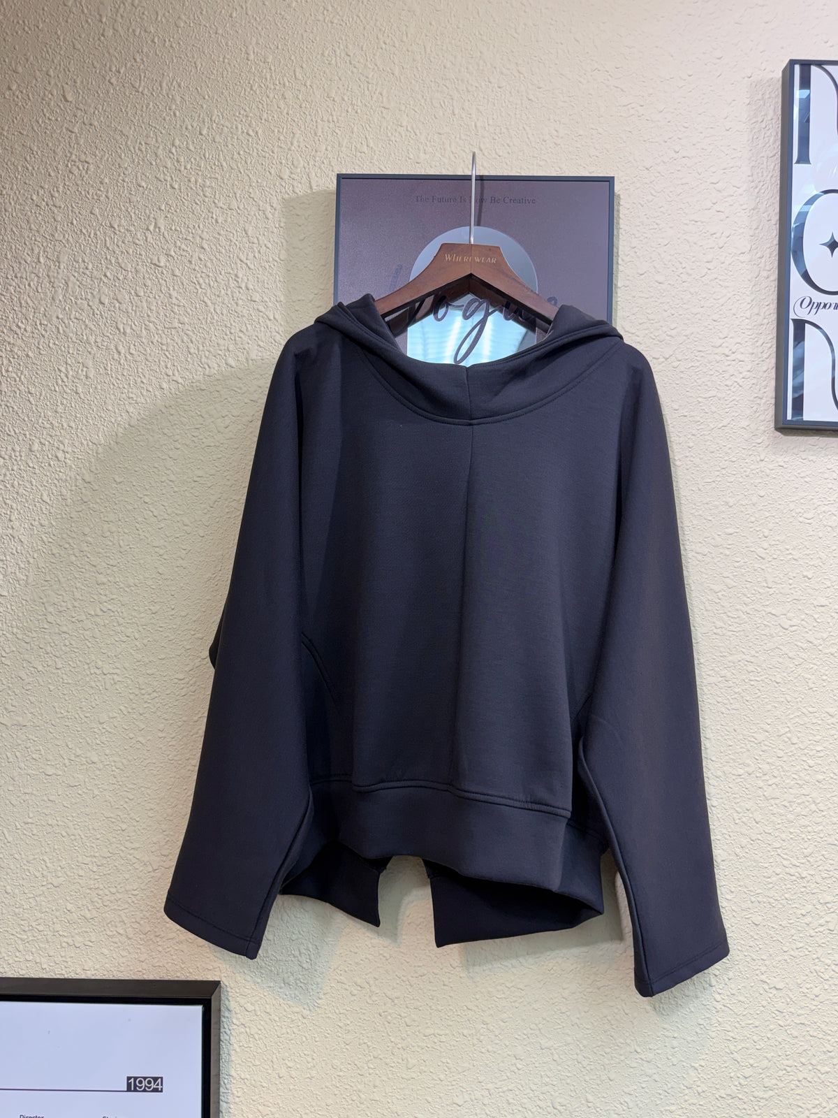 With hat space cotton hoodie #01024