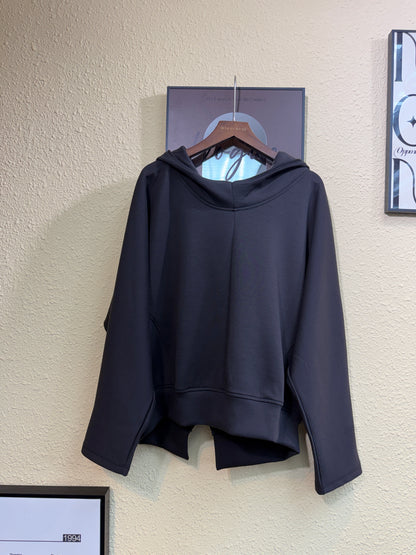 With hat space cotton hoodie #01024